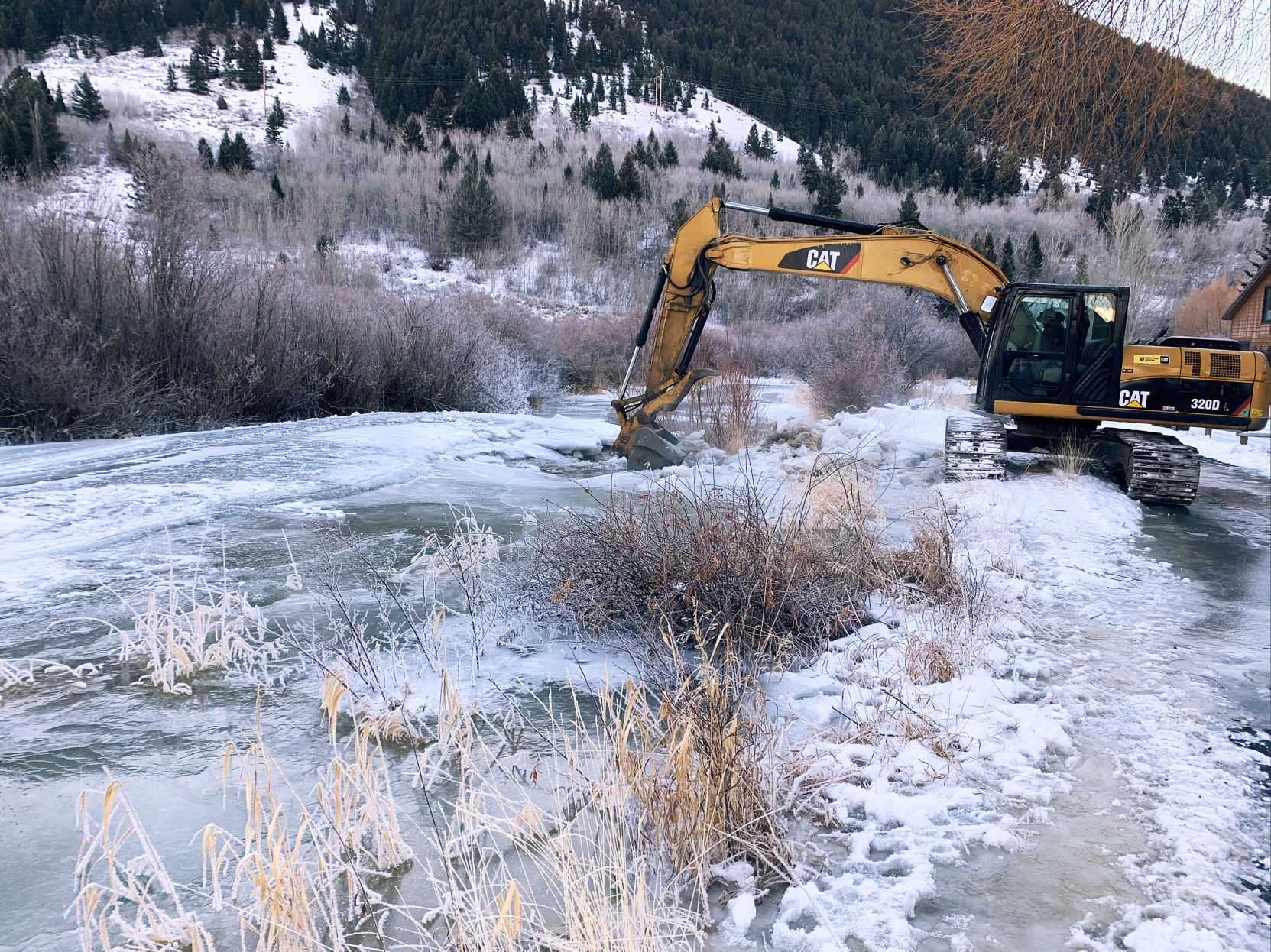 Flat Creek ice removal